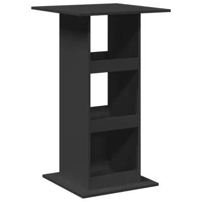 vidaXL Barska miza s policami črna 60x60x102 cm inženirski les
