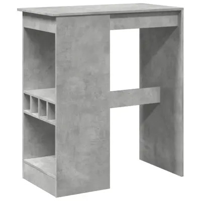 vidaXL Barska miza s policami betonsko siva 90x47,5x103,5 cm inž. les