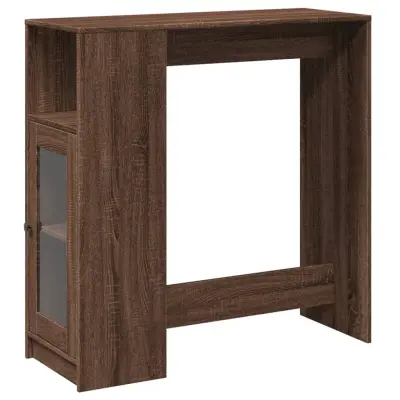 vidaXL Barska miza s policami rjavi hrast 101x40x103,5 cm inž. les