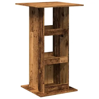 vidaXL Barska miza s policami starinski les 60x60x102 cm inž. les