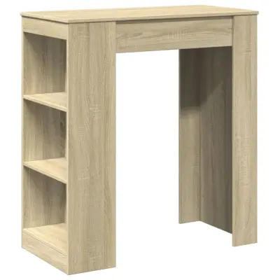 vidaXL Barska miza s policami sonoma hrast 95x47x103,5 cm inž. les