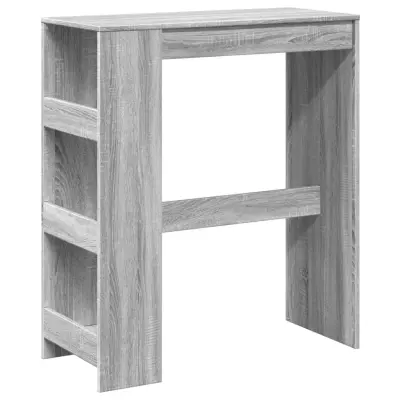 vidaXL Barska miza s policami siva sonoma 90x40x103,5 cm inž. les