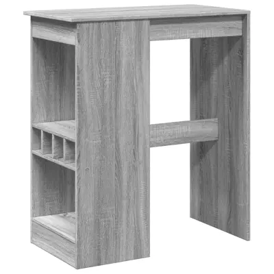 vidaXL Barska miza s policami siva sonoma 90x47,5x103,5 cm inž. les