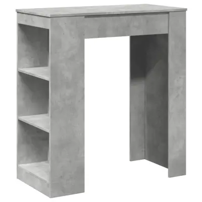 vidaXL Barska miza s policami betonsko siva 95x47x103,5 cm inž. les