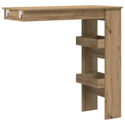 vidaXL Stenska barska miza artisan hrast 102x45x103,5 cm