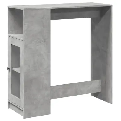 vidaXL Barska miza s policami betonsko siva 101x40x103,5 cm inž. les