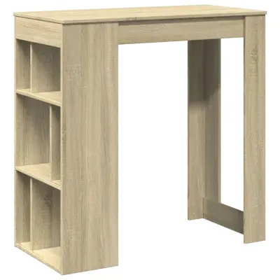 vidaXL Barska miza s policami sonoma hrast 102x50x103,5 cm inž. les
