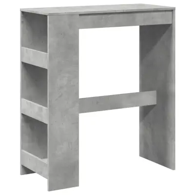 vidaXL Barska miza s policami betonsko siva 90x40x103,5 cm inž. les