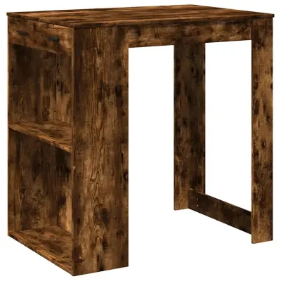 vidaXL Barska miza dimljeni hrast 102x70x103,5 cm inženirski les