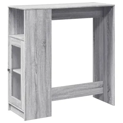 vidaXL Barska miza s policami siva sonoma 101x40x103,5 cm inž. les