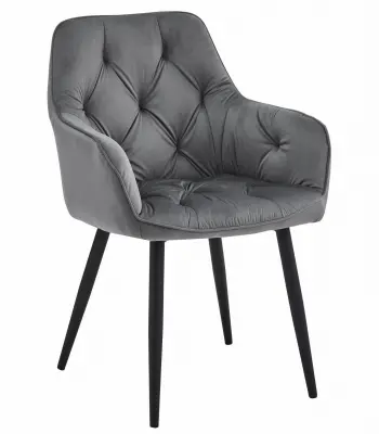 XL zložljiv puf z gumbi - 60x38x38cm žametno siva x 4