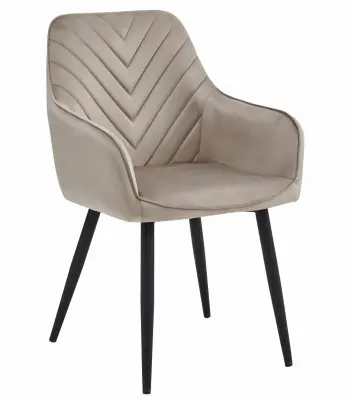 Stol NANA - temno bež žamet / črne noge x 1