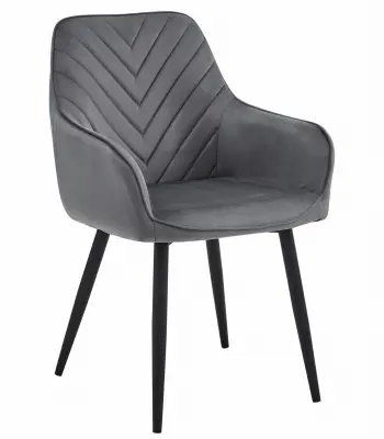 Stol NANA - temno siv žamet / črne noge x 1