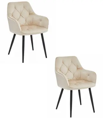 Stol JORK - bež žamet / črne noge x 2