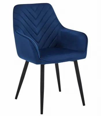 Stol NANA - mornarsko modri žamet / črne noge x 1