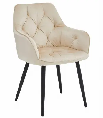 Stol JORK - bež žamet / črne noge x 1