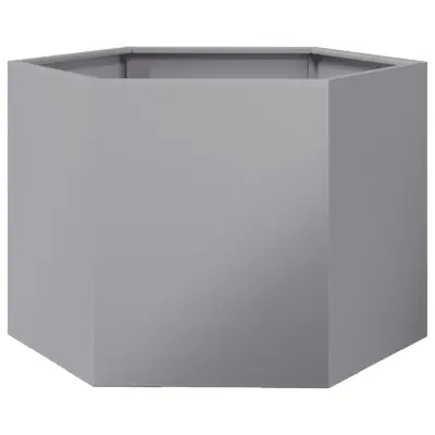 Vrtno korito - Lonček za rože šestkotnik 69x60x45 cm pocinkano jeklo