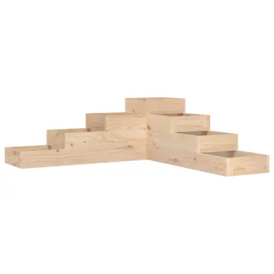 Cvetlični Lonec - Vrtna korita s 4 nadstropji 106x104,5x36 cm trdna borovina