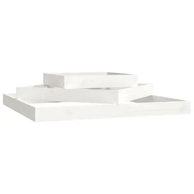 Cvetlični Lonec - Visoka greda bela 112x112x27 cm trdna borovina