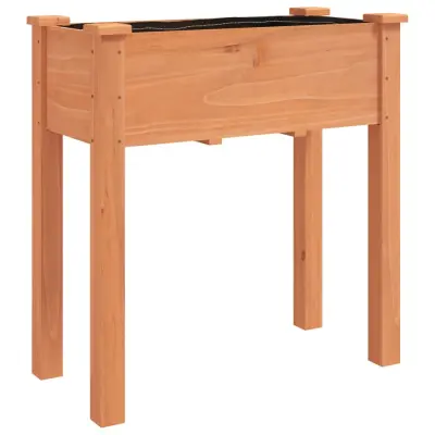 korito - Lonček za rože s podlogo rjave barve 71x37x76 cm trden les jelke