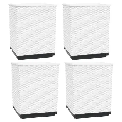 Cvetlični Lonec - Visoki lonci 4 kosi beli 30x30x37 cm polipropilen