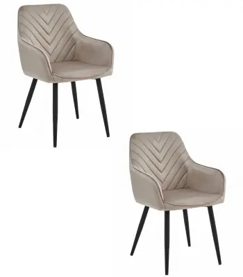 Stol NANA - temno bež žamet / črne noge x 2