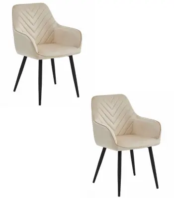 Stol NANA - bež žamet / črne noge x 2