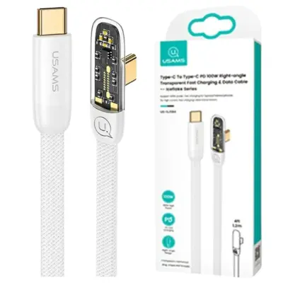 USAMS KOTNI KABEL USB-C NA USB-C PD 100W HITRO POLNJENJE 2M BEL