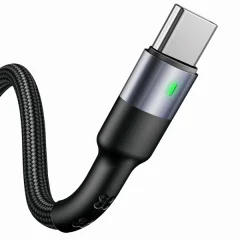 USAMS PLETENI KABEL U26 USB-C 1M 3A HITRO POLNILO ČRN ZA TELEFON