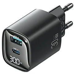 USAMS 30W USB-C USB-A MREŽNI POLNILEC ZA OVITEK ZA TELEFON HITRO POLNJENJE