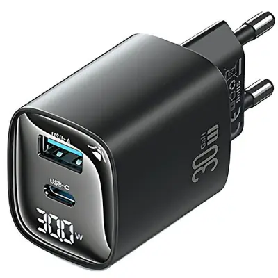 USAMS 30W USB-C USB-A MREŽNI POLNILEC ZA OVITEK ZA TELEFON HITRO POLNJENJE