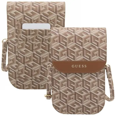 TORBICA GUESS OVITEK ZA TELEFON GCUBE STRIPE RJAVA