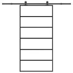 vidaXL Drsna vrata z opremo ESG steklo in aluminij 102x205 cm