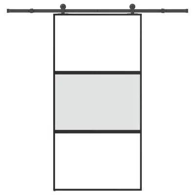 vidaXL Drsna vrata z opremo 102,5x205 cm kaljeno steklo in aluminij