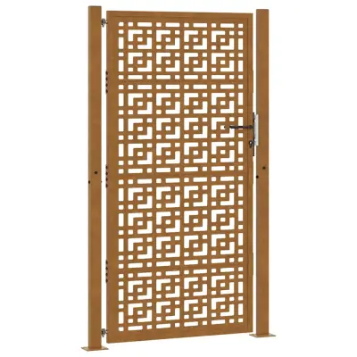 vidaXL Vrtna vrata 105x180 cm preperevanje jeklena križna oblika