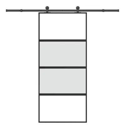 vidaXL Drsna vrata z opremo 90x205 cm kaljeno steklo in aluminij