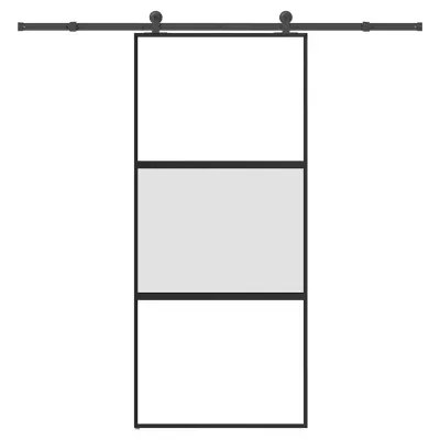 vidaXL Drsna vrata z opremo 90x205 cm kaljeno steklo in aluminij