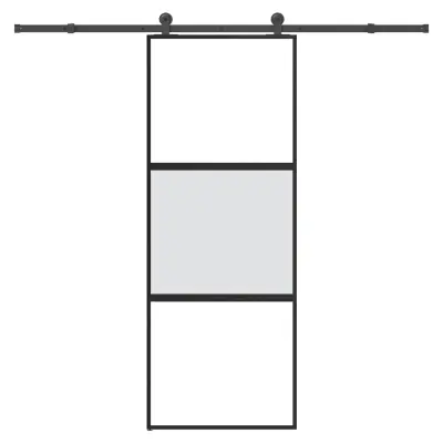 vidaXL Drsna vrata z opremo 76x205 cm kaljeno steklo in aluminij