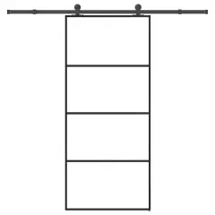 vidaXL Drsna vrata z opremo 90x205 cm ESG steklo in aluminij