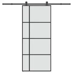 vidaXL Drsna vrata z opremo 90x205 cm ESG steklo in aluminij