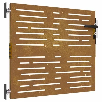 vidaXL Vrtna vrata 85x75 cm corten jeklo kvadraten dizajn