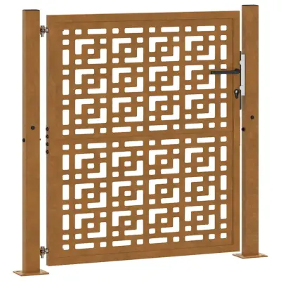 vidaXL Vrtna vrata 105x105 cm preperevanje jeklena križna oblika