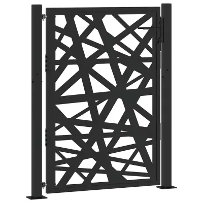 vidaXL Vrtna vrata Black 105x130 cm Steel Light Design