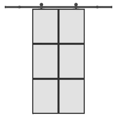 vidaXL Drsna vrata z opremo 102,5x205 cm kaljeno steklo in aluminij