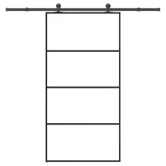 vidaXL Drsna vrata z opremo 102,5x205 cm ESG steklo in aluminij