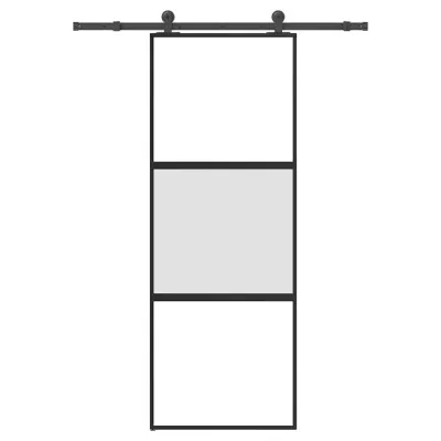 vidaXL Drsna vrata z opremo 76x205 cm kaljeno steklo in aluminij