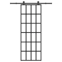 vidaXL Drsna vrata z opremo 76x205 cm ESG steklo in aluminij
