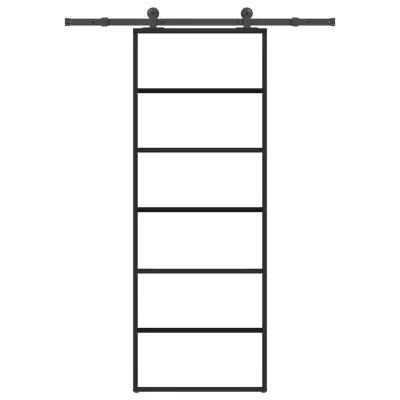 vidaXL Drsna vrata z opremo 76x205 cm ESG steklo in aluminij