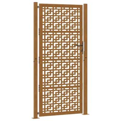 vidaXL Vrtna vrata 105x205 cm preperevanje jeklena križna oblika