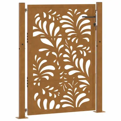vidaXL Vrtna vrata 105x130cm preperevanje oblikovanje jeklenimi valovi